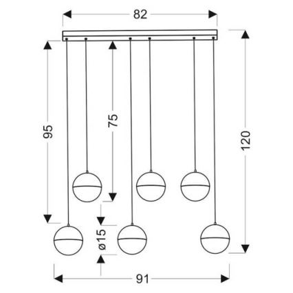 LED Lustra ar auklu FURNI 6xLED/5W/230V