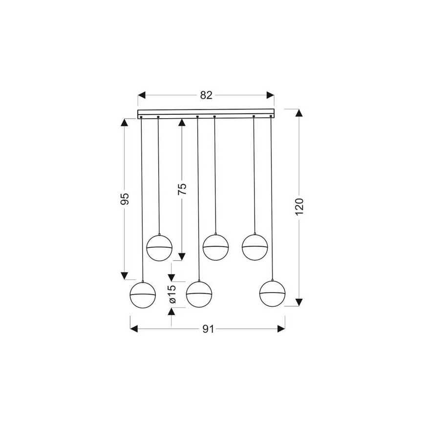 LED Lustra ar auklu FURNI 6xLED/5W/230V