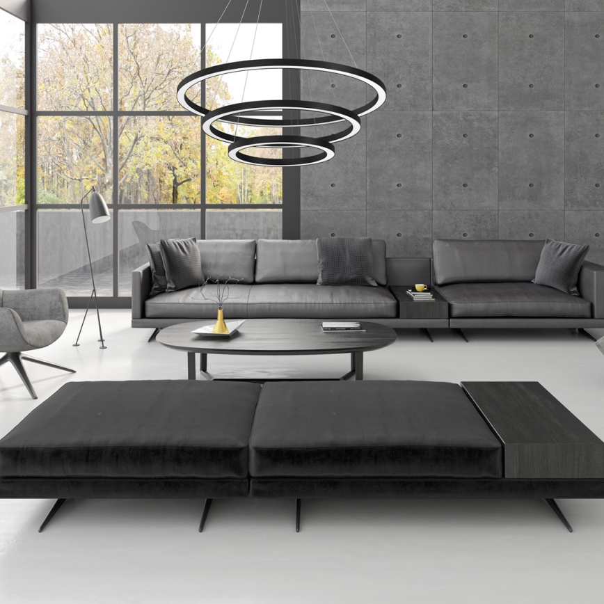 LED Lustra ar auklu GALAXIA LED/85W/230V melna