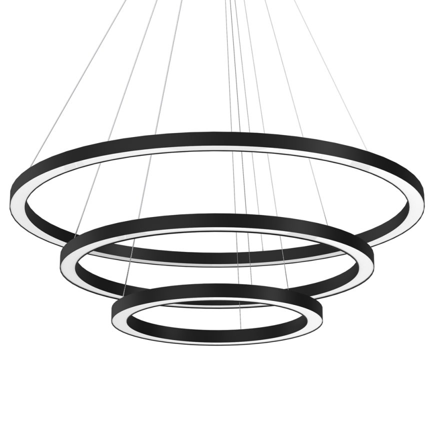 LED Lustra ar auklu GALAXIA LED/85W/230V melna