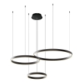 LED Lustra ar auklu GRAVITY LED/108W/230V melna
