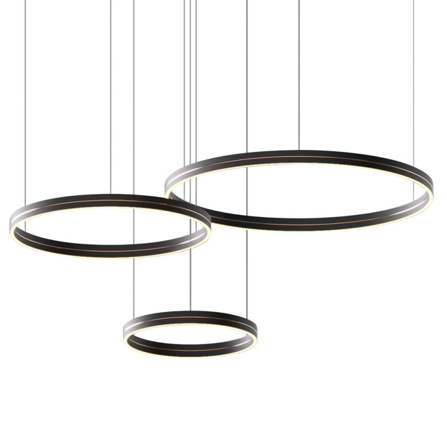 LED Lustra ar auklu GRAVITY LED/108W/230V melna