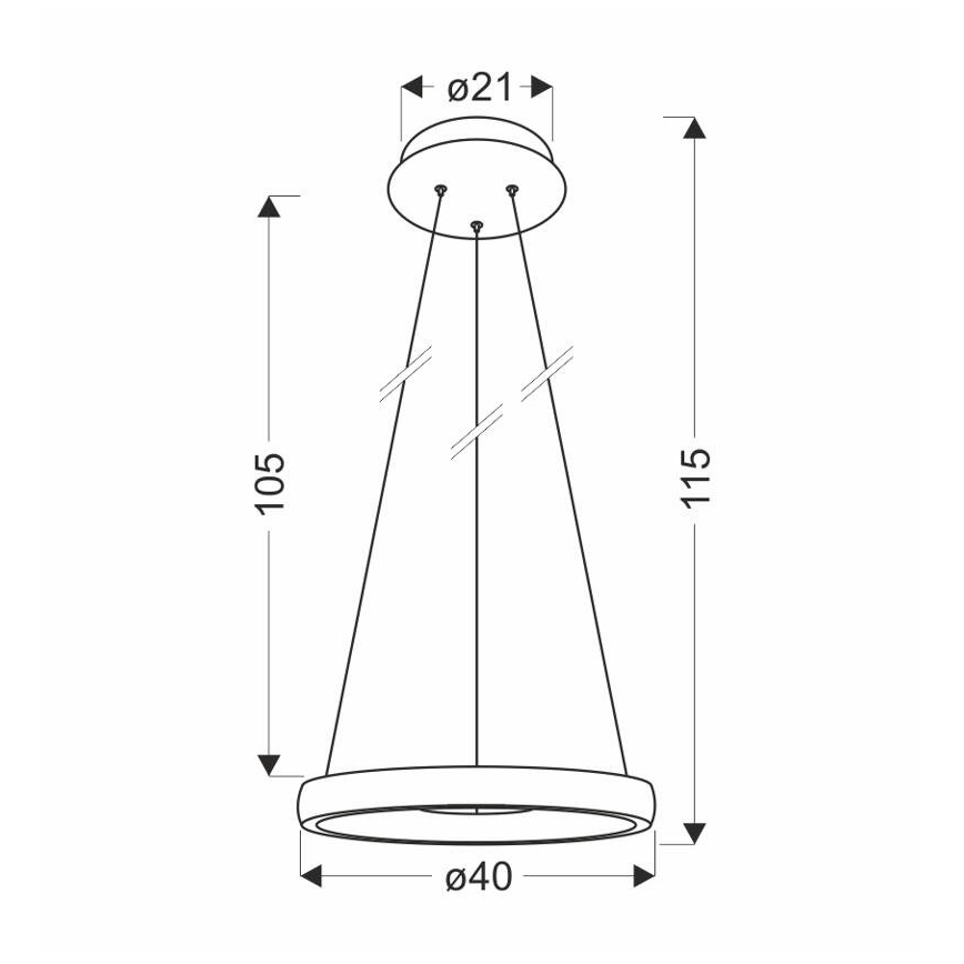 LED Lustra ar auklu HASHIM LED/22W/230V d. 40 cm varš