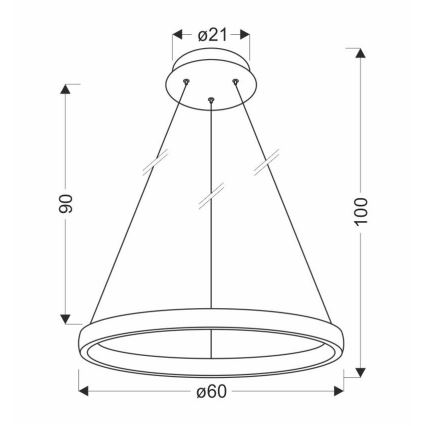 LED Lustra ar auklu HASHIM LED/34W/230V d. 60 cm varš