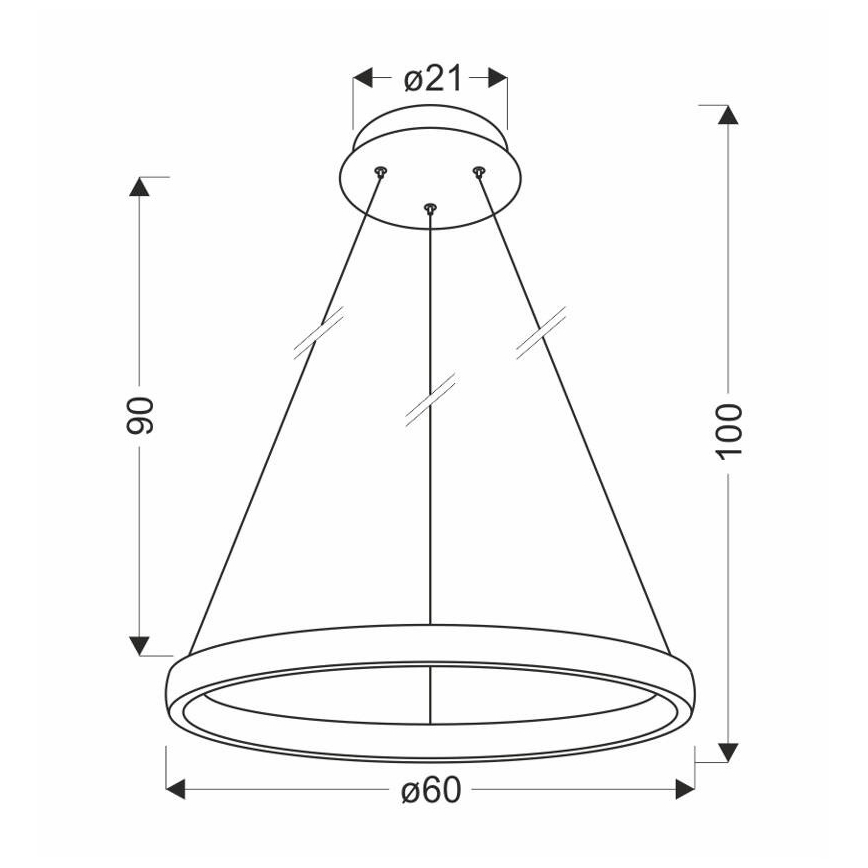 LED Lustra ar auklu HASHIM LED/34W/230V d. 60 cm varš