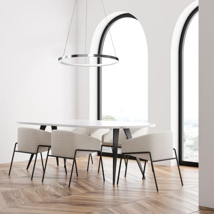 LED Lustra ar auklu HOOP LED/27W/230V d. 50 cm 4000K spīdīgi hromēts