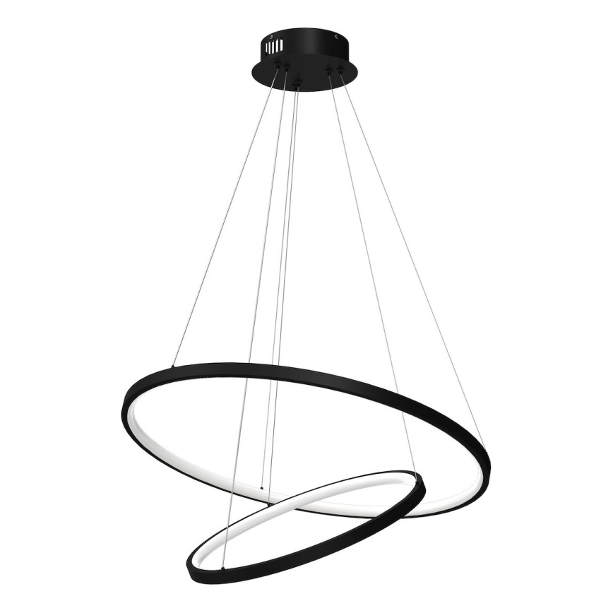 LED Lustra ar auklu HOOP LED/51W/230V d. 60 cm 4000K melna