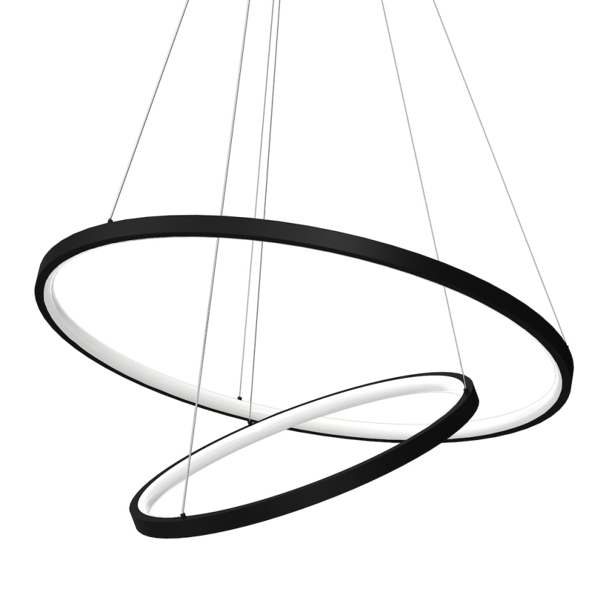 LED Lustra ar auklu HOOP LED/51W/230V d. 60 cm 4000K melna