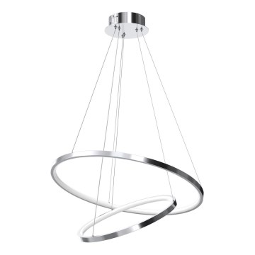 LED Lustra ar auklu HOOP LED/51W/230V d. 60 cm 4000K spīdīgi hromēts