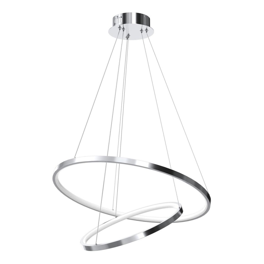 LED Lustra ar auklu HOOP LED/51W/230V d. 60 cm 4000K spīdīgi hromēts
