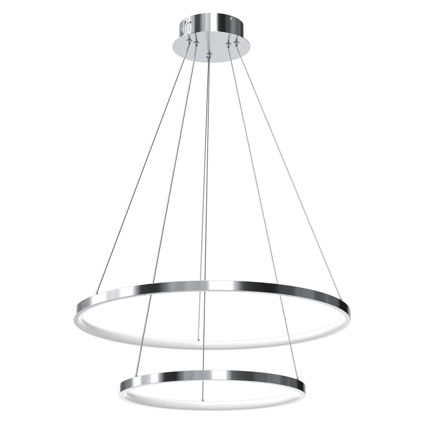 LED Lustra ar auklu HOOP LED/51W/230V d. 60 cm 4000K spīdīgi hromēts