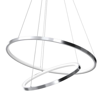 LED Lustra ar auklu HOOP LED/51W/230V d. 60 cm 4000K spīdīgi hromēts
