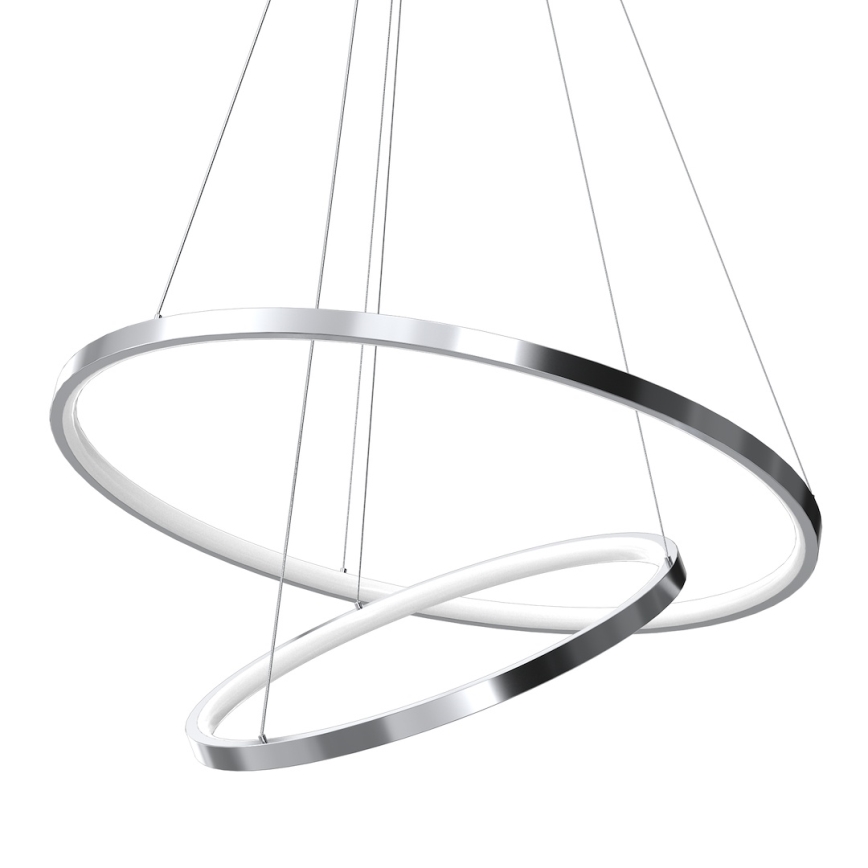 LED Lustra ar auklu HOOP LED/51W/230V d. 60 cm 4000K spīdīgi hromēts