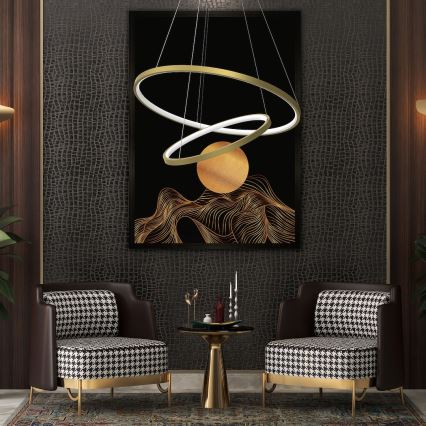 LED Lustra ar auklu HOOP LED/51W/230V d. 60 cm 4000K zelta