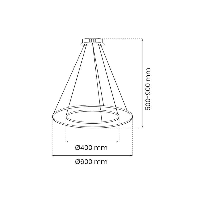 LED Lustra ar auklu HOOP LED/51W/230V d. 60 cm 4000K zelta