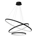 LED Lustra ar auklu HOOP LED/93W/230V d. 60 cm 4000K melna
