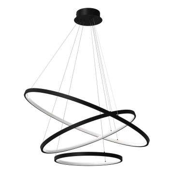 LED Lustra ar auklu HOOP LED/93W/230V d. 60 cm 4000K melna