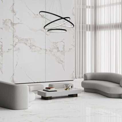 LED Lustra ar auklu HOOP LED/93W/230V d. 60 cm 4000K melna