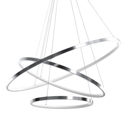 LED Lustra ar auklu HOOP LED/93W/230V d. 80 cm 4000K spīdīgi hromēts