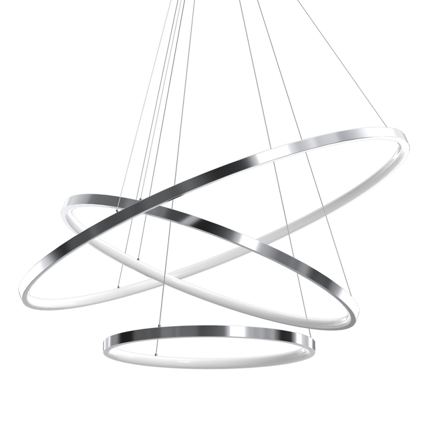 LED Lustra ar auklu HOOP LED/93W/230V d. 80 cm 4000K spīdīgi hromēts