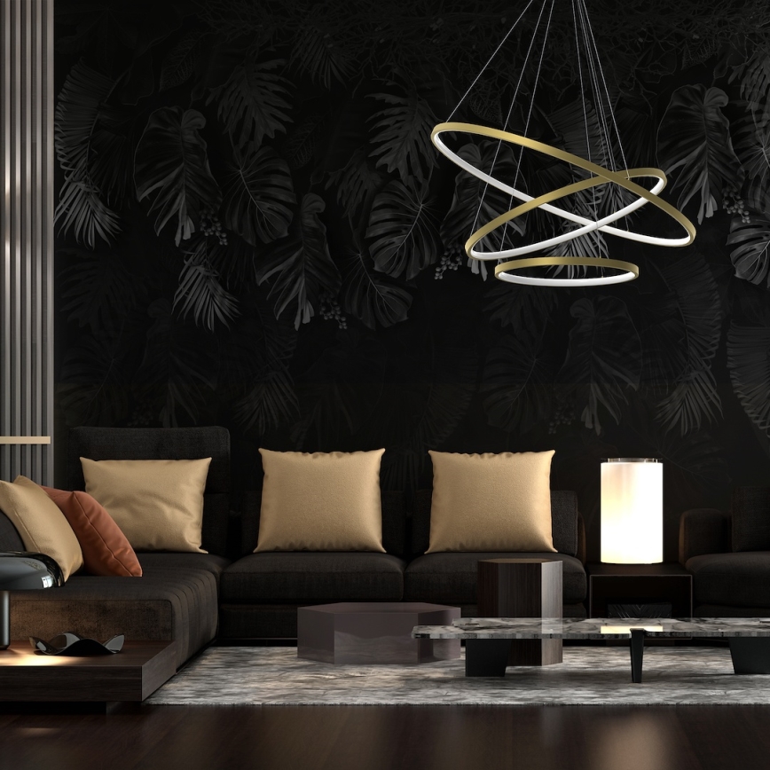 LED Lustra ar auklu HOOP LED/93W/230V d. 80 cm 4000K zelta