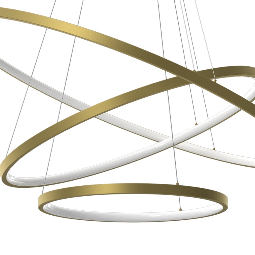 LED Lustra ar auklu HOOP LED/93W/230V d. 80 cm 4000K zelta