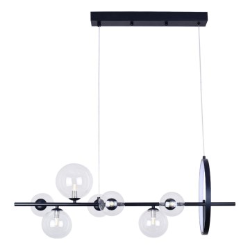 LED Lustra ar auklu HYBRID LED/15W/230V + 7xG9/6W 4000K melna