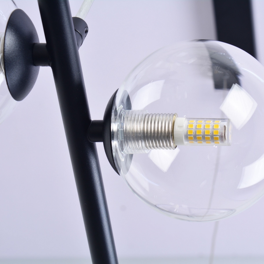 LED Lustra ar auklu HYBRID LED/15W/230V + 7xG9/6W 4000K melna