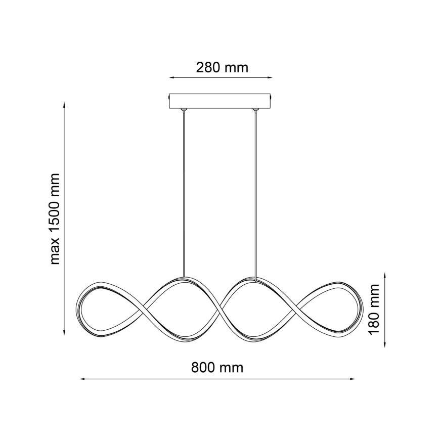 LED Lustra ar auklu INFINITO LED/34W/230V melna