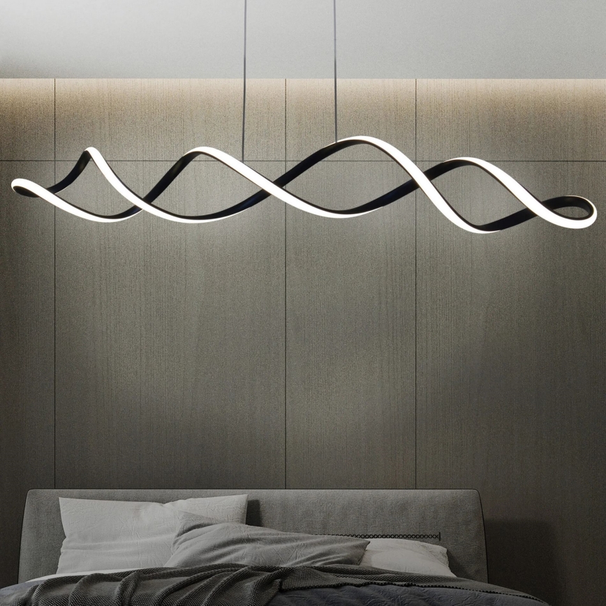 LED Lustra ar auklu INFINITO LED/43W/230V melna