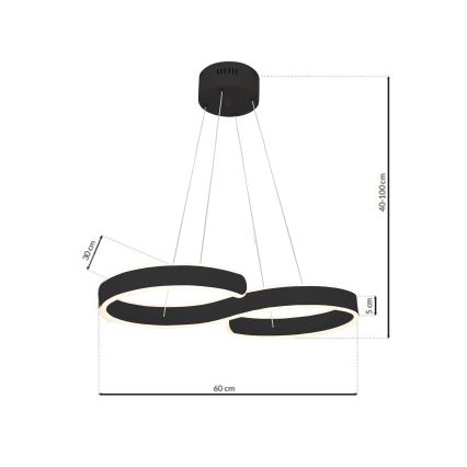 LED lustra ar auklu INFINITY LED/50W/230V