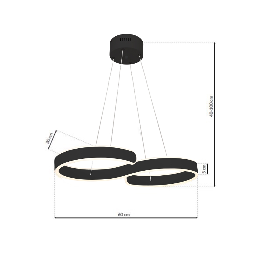 LED lustra ar auklu INFINITY LED/50W/230V