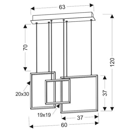 LED Lustra ar auklu KEOS LED/36W/230V