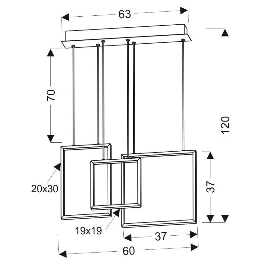 LED Lustra ar auklu KEOS LED/36W/230V