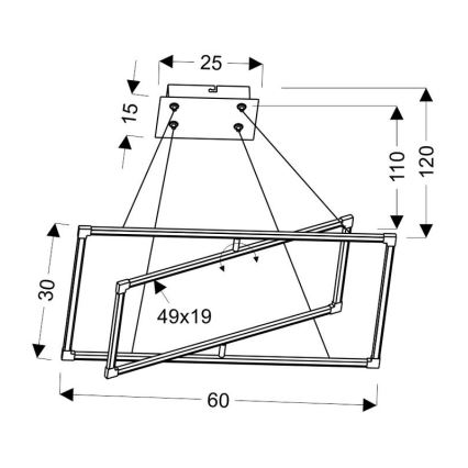 LED Lustra ar auklu KSEROS LED/35W/230V
