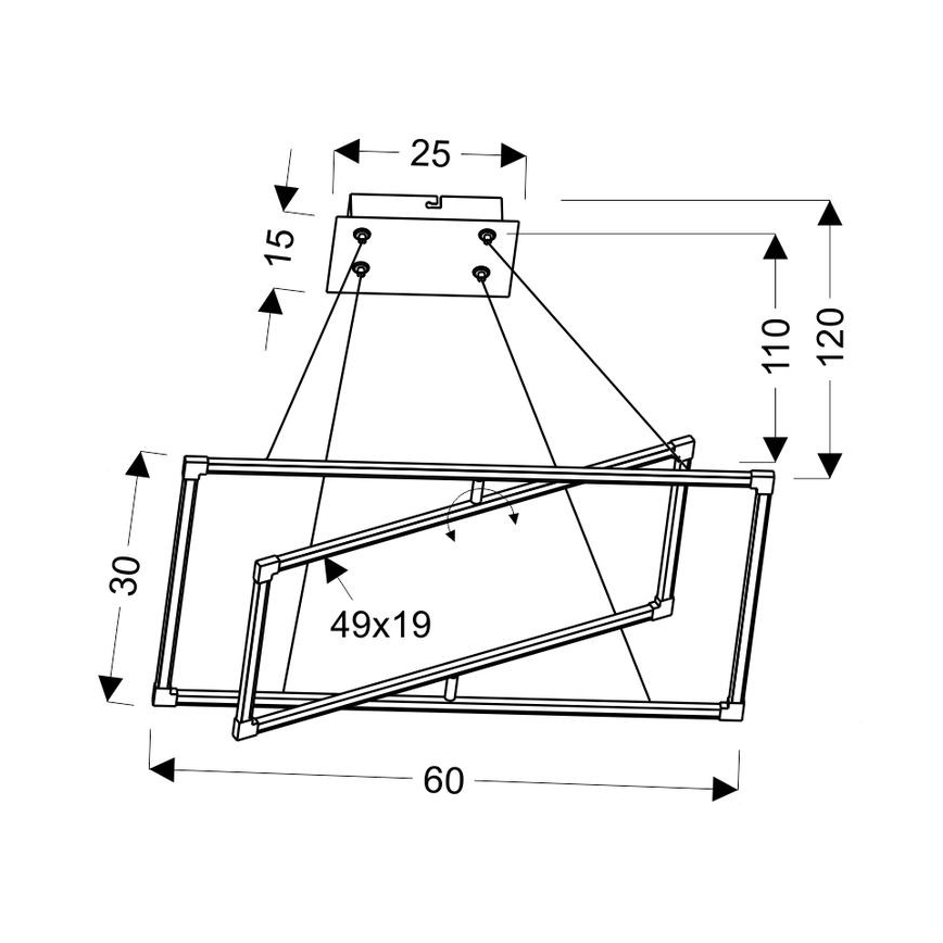 LED Lustra ar auklu KSEROS LED/35W/230V
