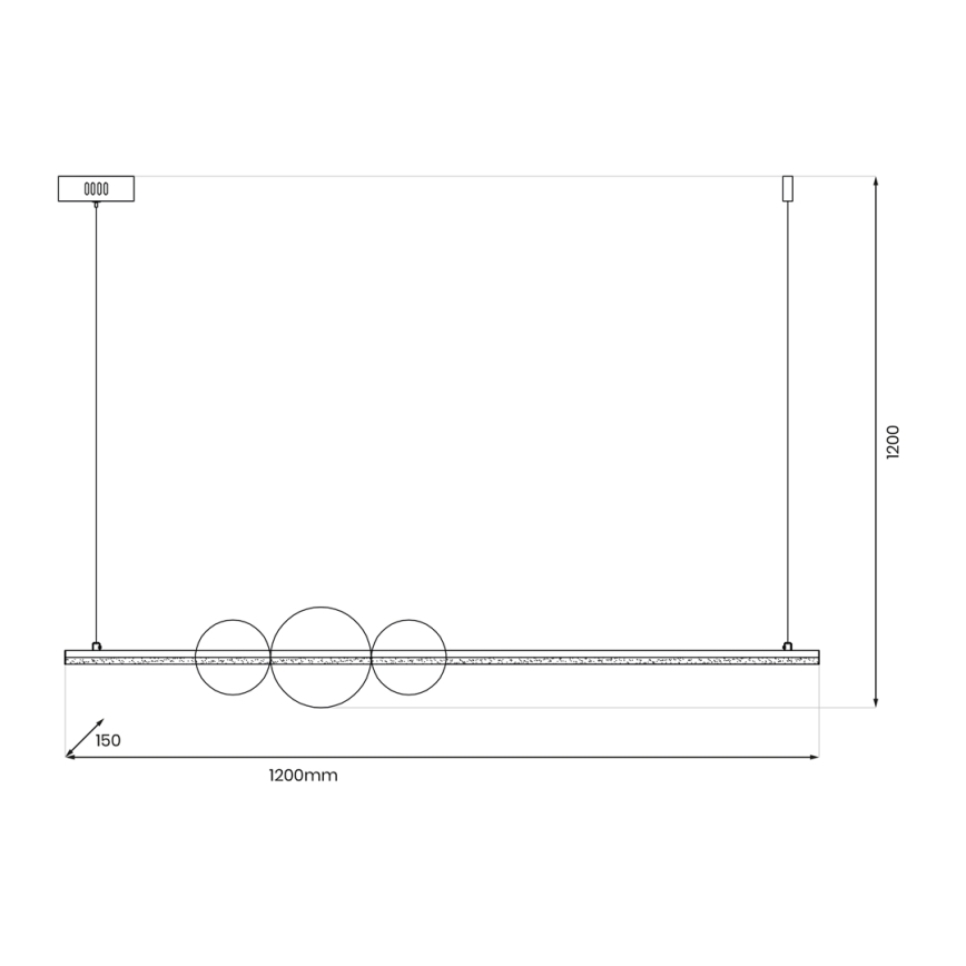 LED Lustra ar auklu KUGEL LED/30W/230V melna