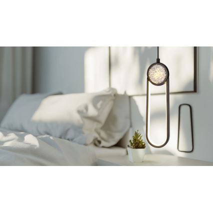 LED Lustra ar auklu LACRIMA LED/15W/230V 3000K melna