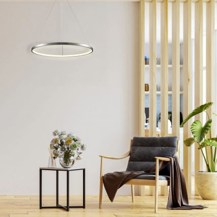 LED Lustra ar auklu LEA LED/20W/230V 4000K d. 50 cm matēts hroms