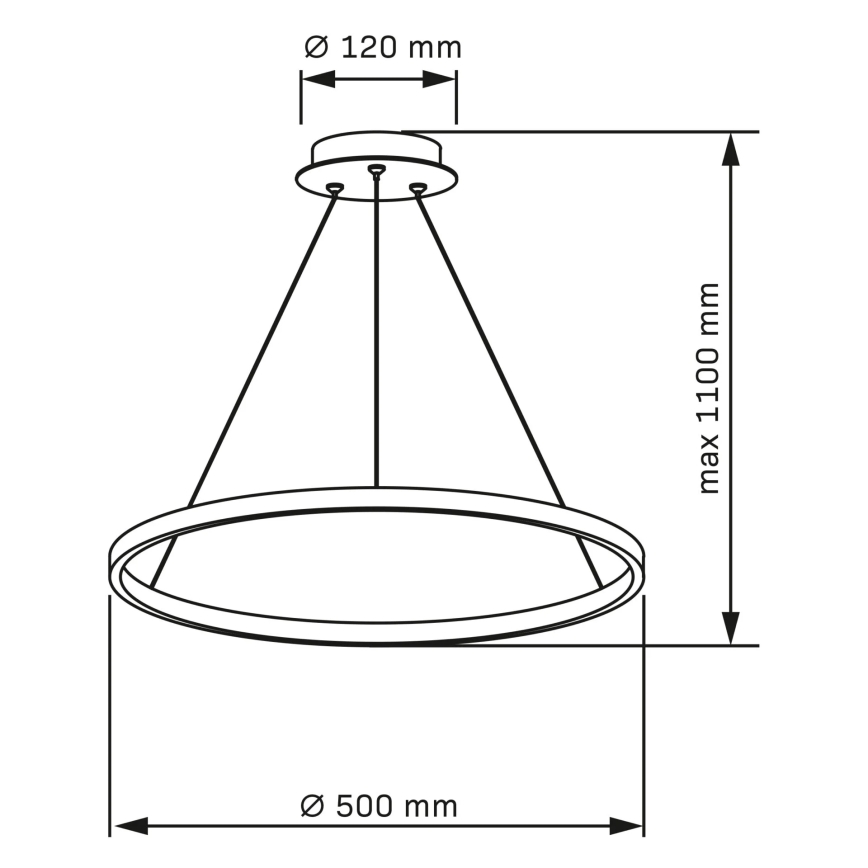 LED Lustra ar auklu LEA LED/20W/230V 4000K d. 50 cm matēts hroms