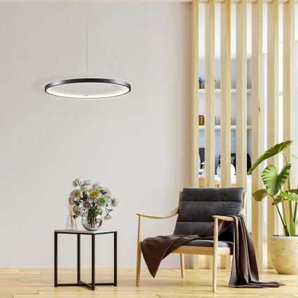 LED Lustra ar auklu LEA LED/20W/230V 4000K d. 50 cm melna