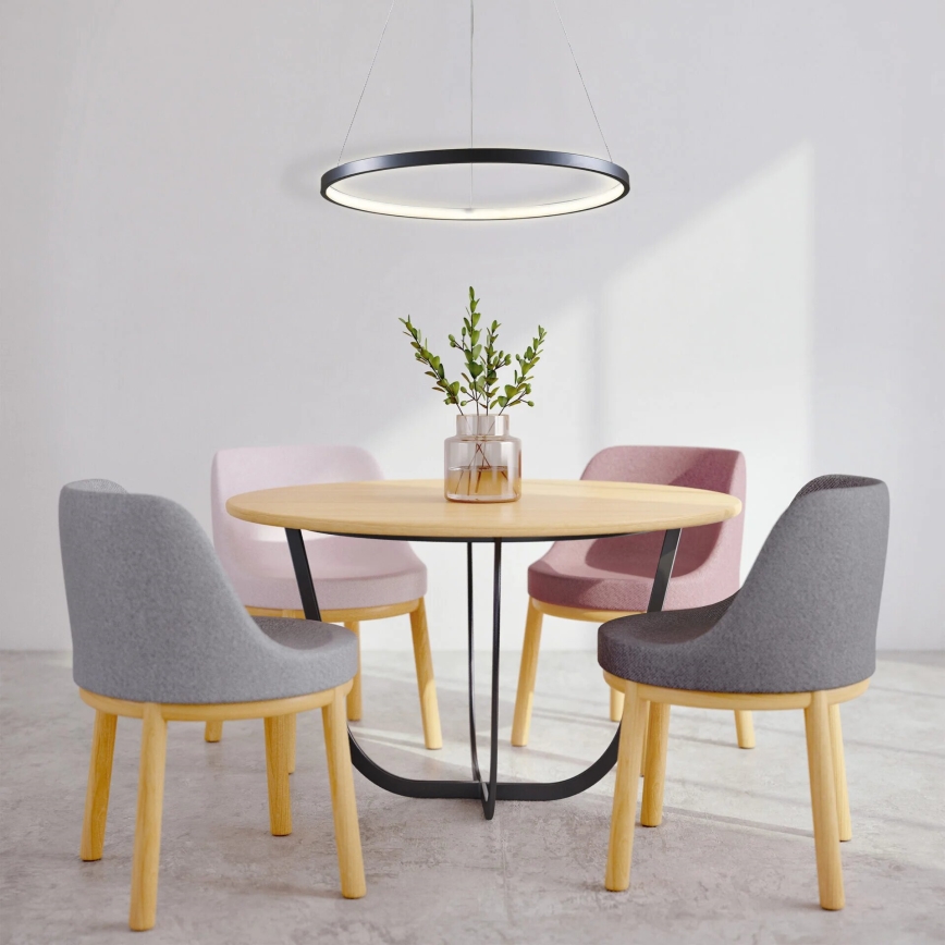 LED Lustra ar auklu LEA LED/20W/230V 4000K d. 50 cm melna