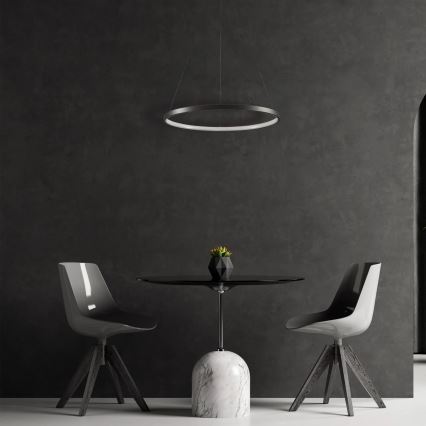 LED Lustra ar auklu LEA LED/20W/230V 4000K d. 50 cm melna