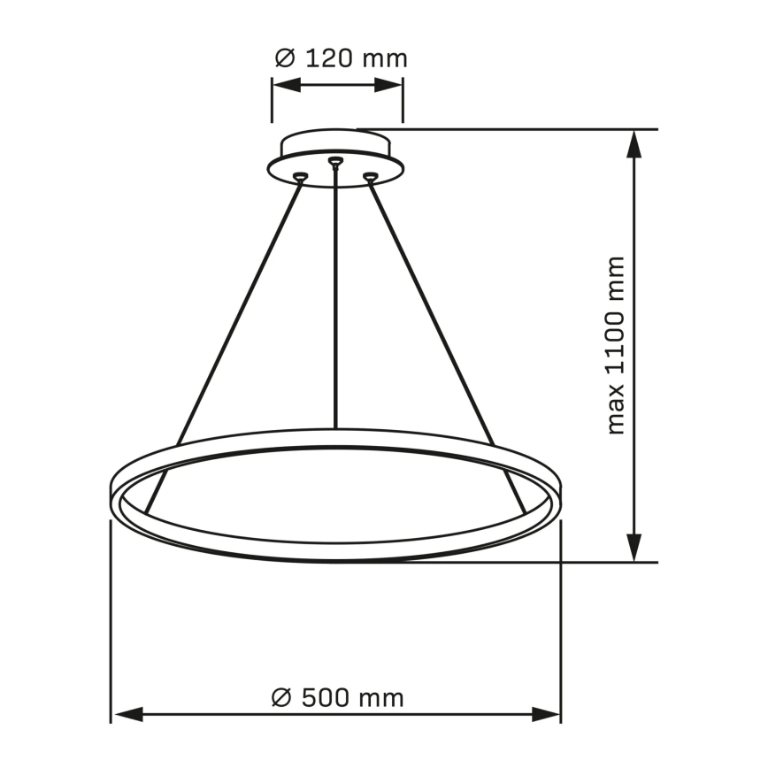 LED Lustra ar auklu LEA LED/20W/230V 4000K d. 50 cm zelta