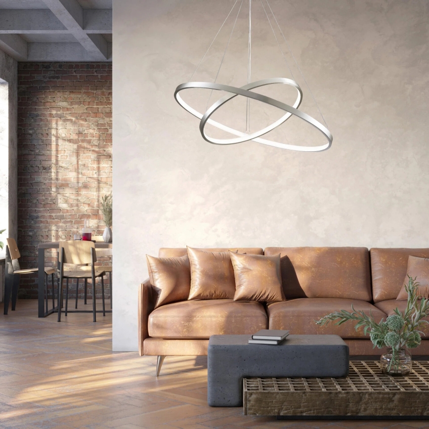 LED Lustra ar auklu LEA LED/35W/230V 4000K d. 60 cm matēts hroms