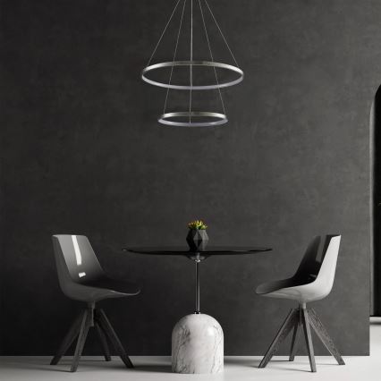 LED Lustra ar auklu LEA LED/35W/230V 4000K d. 60 cm matēts hroms