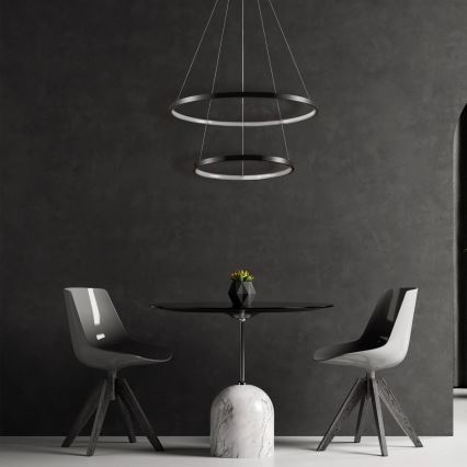 LED Lustra ar auklu LEA LED/35W/230V 4000K d. 60 cm melna