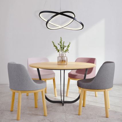 LED Lustra ar auklu LEA LED/35W/230V 4000K d. 60 cm melna