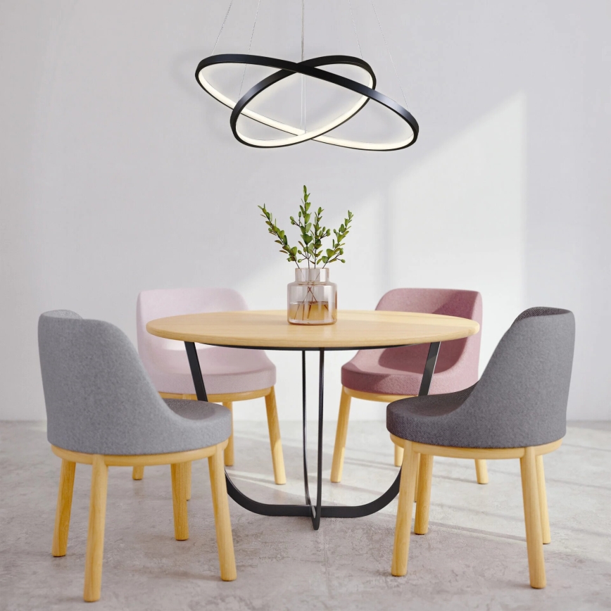LED Lustra ar auklu LEA LED/35W/230V 4000K d. 60 cm melna