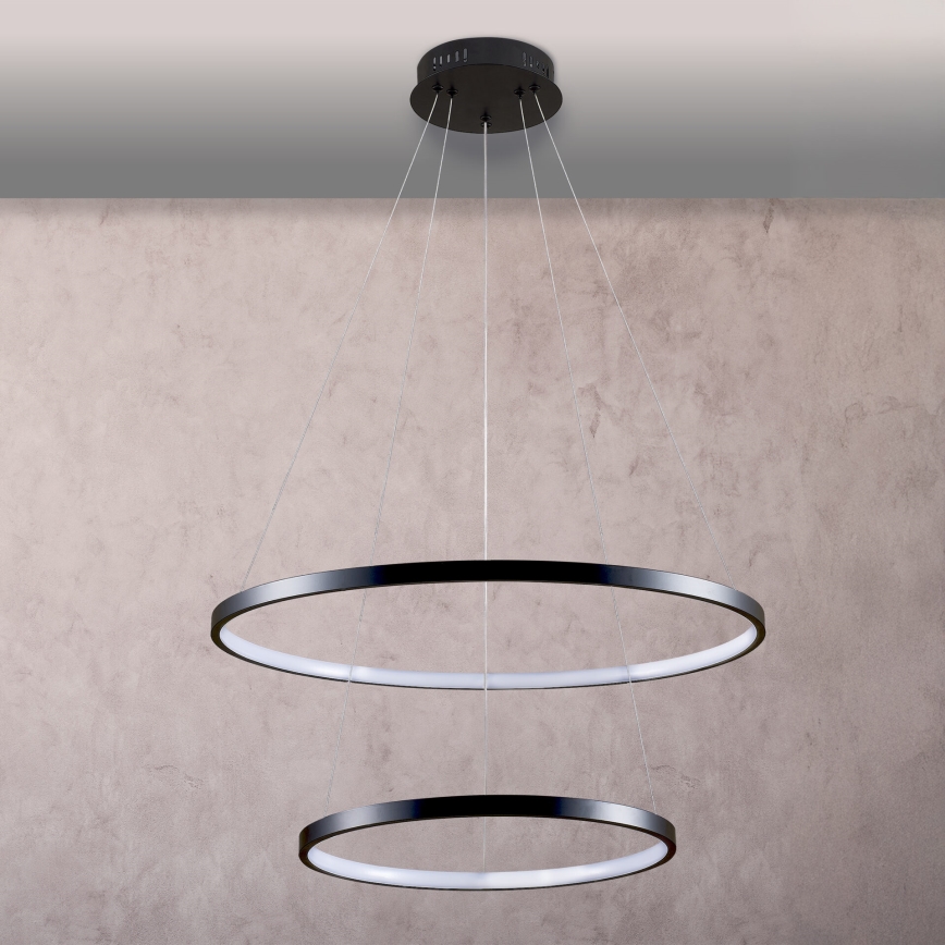 LED Lustra ar auklu LEA LED/35W/230V 4000K d. 60 cm melna